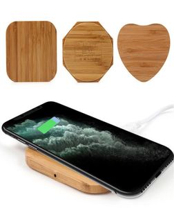 Bamboe draadloze lader houten kussen qi snellaad dok USB kabel tablet opladen voor iPhone 11 Pro Max voor Samsung Note10 P8508705