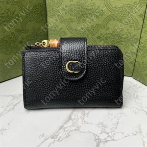 Portefeuille de créateur en bambou pour femmes, petit sac à main de luxe en cuir avec fermeture éclair, pochette à monnaie, mode G, portefeuille pliable à loquet, porte-carte