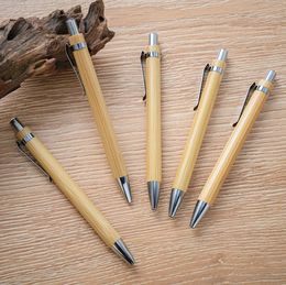 Bamboe Hout Balpen 1.0mm Tip zwarte Inkt Zakelijke Handtekening Balpen Kantoor School Wrting Briefpapier SN6910
