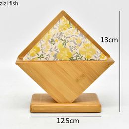 Bambou Bamboo Vertical Tazkin Holder Tizus Solder Cuisine Paper Paper Sack Restaurant Boîte de tissus Tissue Stand Paper Towel Stand