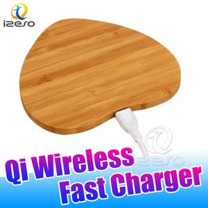 Chargeur sans fil en bois de bambou Qi Dock de charge rapide pour iPhone 14 13 Pro Max 12 11 Samsung avec emballage de vente au détail izeso