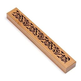 Bambú de madera de madera soporte para barras de madera ardiendo joss cajante de la caja de insencia ceniza ceniza
