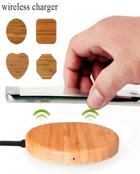 Chargeur sans fil Qi en bois de bambou, chargeur sans fil pour iphone Samsung LG tous les appareils Qiabled 2139403