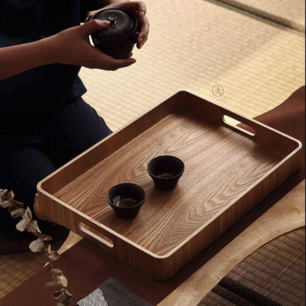 Plate-forme en bois en bambou pour les plateaux de petit-déjeuner rond les plateaux de dîner ovales et carrés