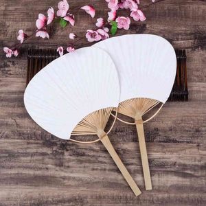 bambu 50 stcs puur witte bamboe handvat blanco kalligrafie schilderen blanco groep fan witte fan zomer zomer