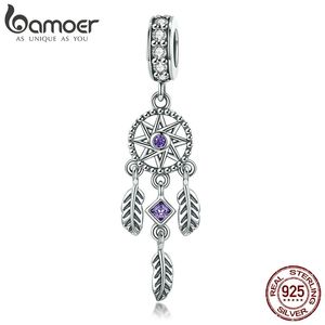 BAMOER 100% 925 STERLING Silver Pendant Rream Catcher Fit Women Charm Bracelets Colliers Bijoux Gift SCC841