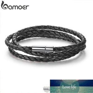 BAMOER 6 couleurs en gros longue chaîne réglable aimant boucle unisexe bracelets en cuir pour femmes et hommes bijoux de mode PI0063 prix usine conception experte qualité