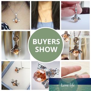 Bamoer 925 sterling zilver mooie oranje bijen dier hangers ketting voor vrouwen fijne sieraden CC035 fabriek prijs expert ontwerp kwaliteit nieuwste stijl originele status