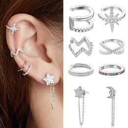Bamoer – boucles d'oreilles à Clip en argent Sterling 925, Mono-boucles d'oreilles pour filles, clous plaqués platine Cz, bijoux de fête de mariage pour femmes