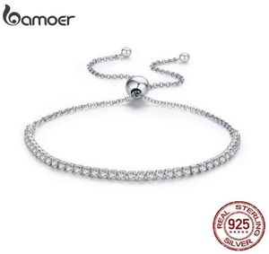 Bamoer 925 Sterling Sparkling Strand Women Link Tennis Bracelet Silver Jewelry 3 Colors SCB0298383364
