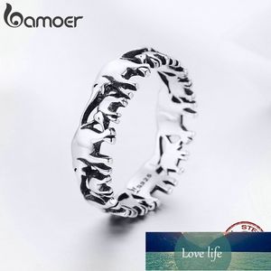 BAMOER Trendy 100% 925 Sterling Silver Collection d'animaux empilables Famille d'éléphants Bagues pour femmes Bijoux en argent SCR344 Conception experte à prix usine Qualité