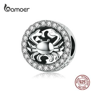 Bamoer Zodiac Constellation Cancer Charm voor Original Silver 925 Armband Sterling Zilveren Kralen Juli Verjaardagscadeau SCC1213 Q0531