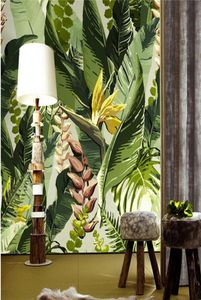 Banana Leaf Wallpaper PO mur mural gree feuilles fleur pour le salon canapé fond mur décoratif grande taille murals5826100