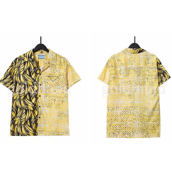Camiseta con estampado de plátano para hombre, camisetas clásicas con Logo triangular para primavera y verano, camisetas holgadas de manga corta a la moda de Hip Hop