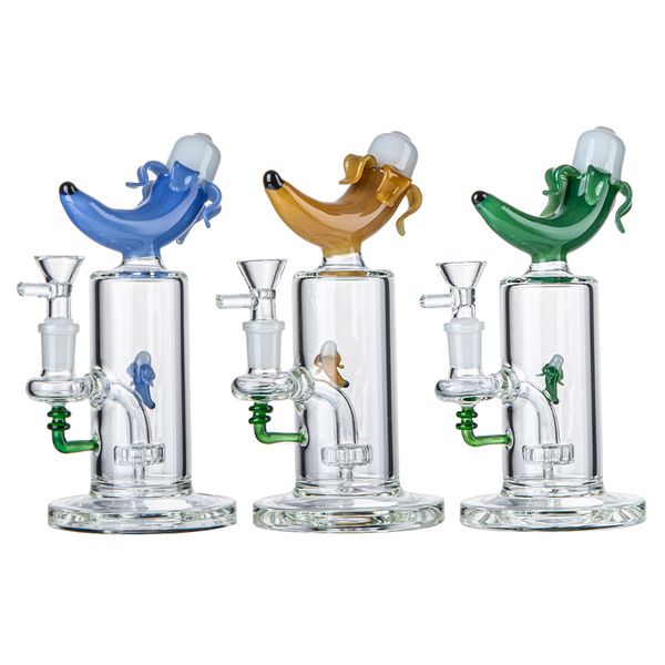 Banana Shape Brownahs Verre Bongs Douche Percolateur Percolateur Tuyau d'eau Huile DAB Régiale Style de fruit unique Bong