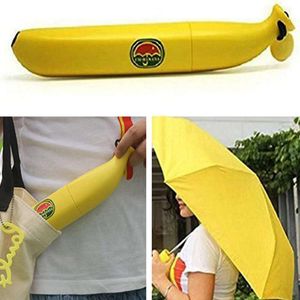 Banaan paraplu regen kinderen kinderen vouwen winddichte anti-uv regen zon paraplu met bananenvorm doos buiten opvouwbare paraplu