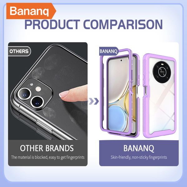 Bananq Full Body Slim Armor Base avec étui à cadre avant pour Huawei Y9 2019 Couverture de téléphone transparent à l'amortisseur pour Huawei Y8S