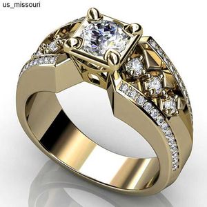 Band 14K Gouden Ring voor Mannen Natuurlijke 2 met Diamanten Sieraden De Bizuteria Anillos Mujer Edelsteen Ringen Doos J230522