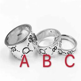 Band Fashion 925 anelli in argento sterling con teschio moissanite anelli bague per uomini e donne Festa promessa amanti dei gioielli da campionato 306Z