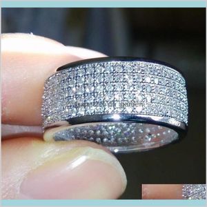 Band sieraden drop levering 2021 mode roestvrij staal 5 rijen gouden kleur kristallen ring trouwringen voor vrouwen mannen jelwery accessoires m7j6n