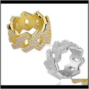 Bijoux de bijoux Livraison 2021 hommes Anneaux de diamant tendance couleurs or couleurs top qualité bling ice out cz hip hop punk ring cuban link chaîne df