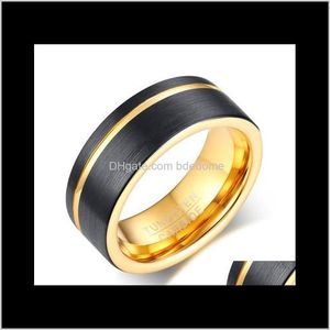 Band Sieraden Mens Rvs Ringen voor Mannen Matte Afgewerkte Hoge Gepolijste Tungsten Carbide Ring Wide 8mm Gewicht 17G Drop Levering 2021 aan