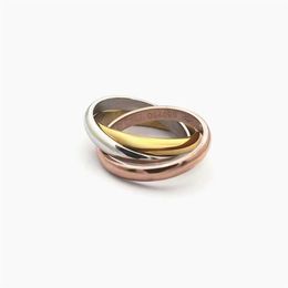 Band Love Faith Hope – bagues de fiançailles triples entrelacées pour femmes, bague de mariage en acier inoxydable, cadeau de promesse avec sac anti-poussière241s