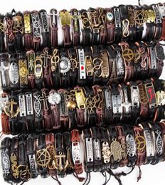 Banda Nuevo Vintage de cuero para hombres Surfel Prazulador de la pulsera de la pulsera de 50 piezas 50 piezas de estilo de joyería de joyería retro de estilo mixto Part3282576