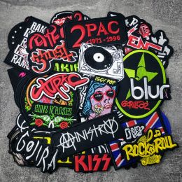 Patches de bande broderie appliques vêtements repasser les fournitures de couture badges décoratifs rock musique