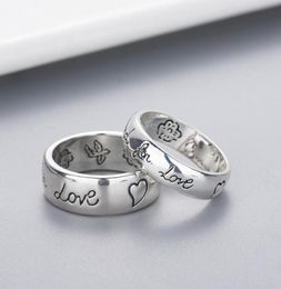 Band Ring Women Girl Flower Bird Pattern Ring With Stamp Boute pour Love Letter LETTER MEN RONNE CADEAU POUR LOVE COURTE BIELRIE W2943464376