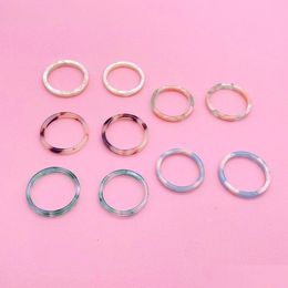 Anillos de banda 100pc / lote 17 / 18mm Chic Colorf Resina transparente Anillos acrílicos Anillo irregular geométrico para mujeres Joyería de moda Regalos Drop D Dhe9C