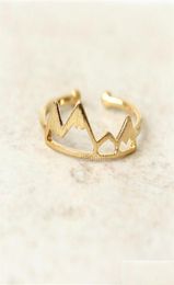 Anneaux de bande 10pcs Gold Sier Handmade Mountain Peak Ring Top Valley Jewelry Gift For Friends Drop Livrot Dhgarden DHIFP8468434