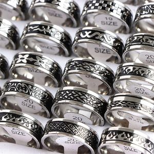 Band Rings 10 pcs/lot vente en gros mode Simple bague en acier inoxydable pour hommes femmes beaux bijoux Punk à la mode Vintage cadeaux de fête d'anniversaire G230213