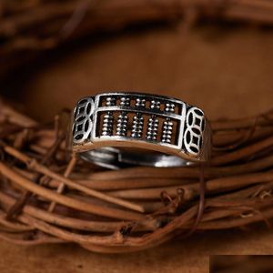 Bandringen 12 stks Chinese stijl Ruyi Amass Fortune Abacus Persoonlijkheid Sempoa Cincin Retro Finger Ring Birthday Gift Drop levering Jood Dhf3s