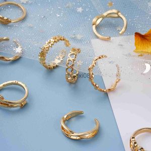 Band Ringen 12 stks Voet Ring Open Verstelbare Teen Ringen Golfpatroon Legering Ring Verstelbare Ringen Set Voor Vrouwen Beh Voet Sieraden 12 Delige Set J230719