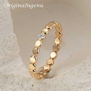 Bandringen 14K GOUD GODLATE ZIRKON RING Gepersonaliseerde handgemaakte horlogeband ring Minimalistische sieraden Waterdichte sieraden Boheemse damesring