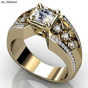 Anneaux de bande Bague en or 14 carats pour hommes Naturel 2 diamants avec bijoux en diamant Anillos De Bizuteria Anillos Mujer Gemstone Rings Box J230522