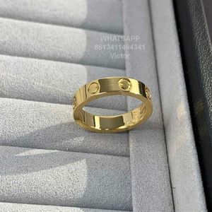 Anneaux de bande 18K 3 Ring 6 mm Love V Gold Material ne s'estompera jamais d'anneau étroit sans diamants de luxe Marque Reproductions officielles WI295F