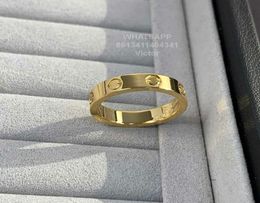 Bandringen 18K 36 mm liefdesring V goud materiaal zal nooit vervagen smalle ring zonder diamanten luxe merk officiële reproducties Wi7336469