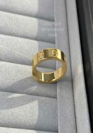 Anneaux de bande 18K 36 mm Love Ring V Gold Material ne s'estompera jamais d'anneau étroit sans diamants de luxe Marque Reproductions officielles WI5032906
