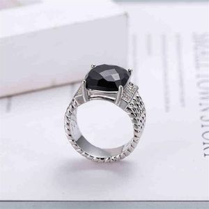 Anneaux de bande 18K Gold Dy Ed Wire Prismatic Black Ring Femmes Mode Platine Plaqué Micro Diamant Tendance Polyvalent Anneaux Style265i