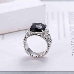 Bandringen 18K goud geverfd draad prismatische zwarte ring damesmode geplatineerd micro diamant trend veelzijdige ringen Style303e