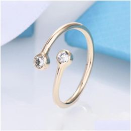 Anneaux de bande 18K or luxe cristal diamant brillant Esigner anneaux pour femmes filles 925 Sier printemps oeil de cheval pierre simple anneau bijoux D Dhaer