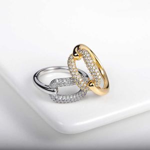Bandringen 2021 kubieke zirconia cubaanse linkringen voor vrouwen bruiloft kristal sieraden stapel statement ring paar geschenken anillos mujer bff g230213
