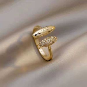 Anneaux de bande 2022 coréen nouveau géométrique métal anneau ouvert mode tempérament Simple polyvalent anneau femme bijoux G230327