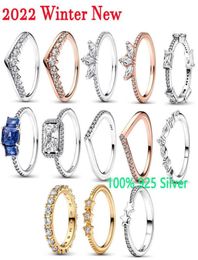 Band Ringen 2022 Winter Nieuwe 925 Zilver Hoge Kwaliteit Originele 1 1 Blauwe Rechthoek Drie Steen Glitter Ringen Vrouwen Sieraden Gift Fashio2592072