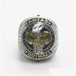 Anillos de banda 2023 FFL Fantasy Football Championship Ring Drop Entrega Joyería DHSAF