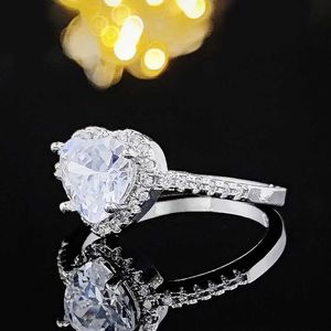 Bagues de bande 2023 en forme de coeur rose argent mignon mode promesse bague femme cadeau de fête doigt livraison gratuite article R1707 J240326