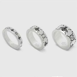 Band anneaux 2023 Jewelry New Sterling Silver Classic Double Bee for Men and Women Same Style Couple Ring 278L