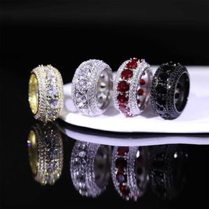 Band Anneaux 2023 New Fashion Hip Hop Sparkland Zircon Rsinger Rock Party Datmens Bijoux de haute qualité J240429